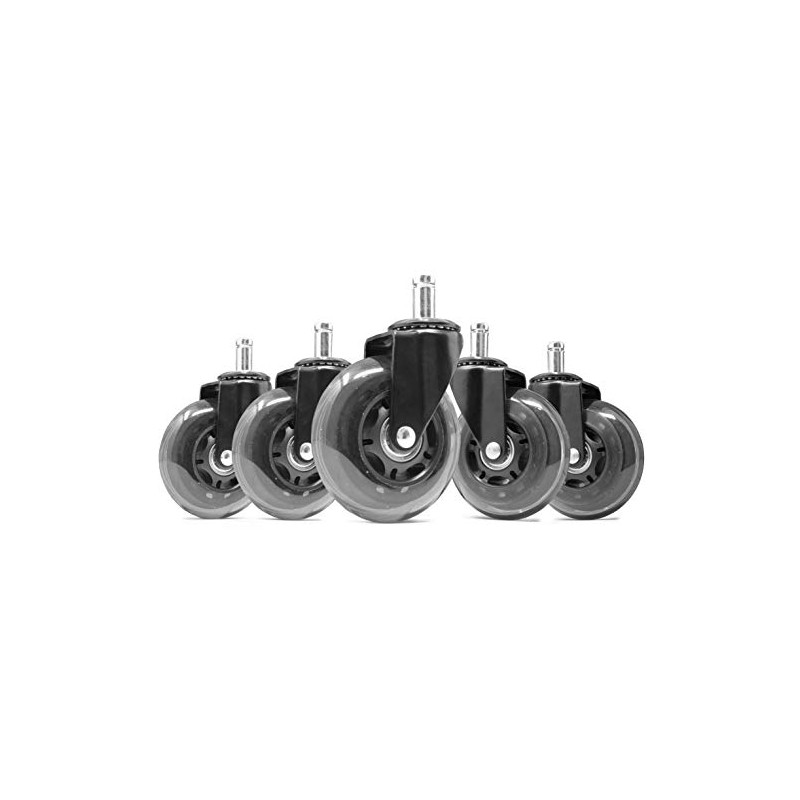 WEN CA305W 3-Inch Polyurethane Replacement Office Chair Swivel Caster Wheels,