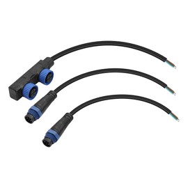 PNGKNYOCN M15 IP67 Waterproof Y Splitter Power Supply 2 Pin Cable and 2 Pin Cable for LED Light Installation Projects Indoor Outdoor