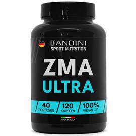 Bandini® ZMA ULTRA | 120 Capsules | Extra High Dose Complex with Magnesium, Zinc & Vitamin B6 | Premium: With 2 Magnesium Compounds | Muscle Function, Energy Booster | No Additives, Vegan, GMO Free