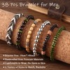 Jewdreamer 38Pcs Punk Wooden Beads Bracelets Gothic Bracelet for Men