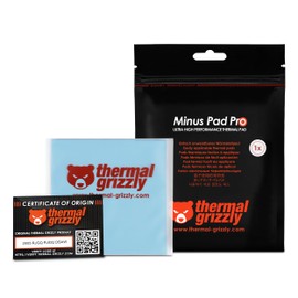 Thermal Grizzly Minus Pad Pro - Thermal Interface Pad, 100 x 100 x 1.5 mm, Electrically Non-Conductive, High Thermal Conductivity and Compressibility for SSDs, GPUs and Electronics