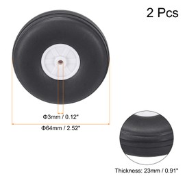 MECCANIXITY RC Airplane Wheels 2.52"x 0.91"x 0.12" OD RC Airplane,Aircraft PU Sponge Wheels,Tire Tail Wheel RC Aircraft Foam Wheel Replacement for DIY RC Model Plane Aircraft Pack of 2