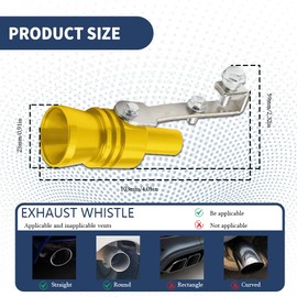 QZTYTY 2PCS Turbo Sound Whistle Simulator, Car Turbo Whistle Car, Aluminum Alloy Universal Turbo Sound Exhaust Muffler Pipe Whistle, Automotive Replacement Exhaust Mufflers Fit Car Truck (Gold)