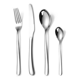OriGlam Stainless Steel Flatware Cutlery Set Utensils, Silverware Cutlery Set, Tableware for Home Party Dishwasher Safe (Silver)