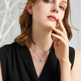 REDSUN Compass Locket Necklace 925 Sterling Silver Moonstone Chain Celtic Knot Photo Locket Amulet Medallion with Photo Compass Jewellery for Men Son Boys Women Gifts, Sterling Silver, Moonstone