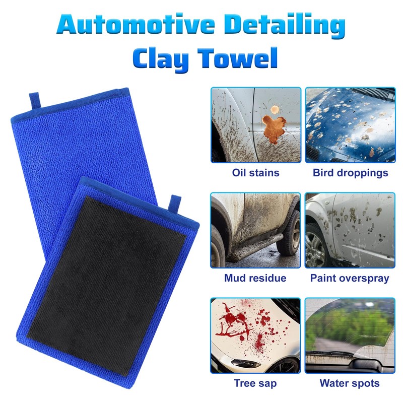 Quilax 2 Pack Clay Mitt Auto Detailing, Fine Grade Alternative