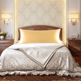 PiccoCasa 1 PC Satin Body Pillowcases for Hair and Skin, Luxury Silky Pillow Cover Luxury Long Satin Pillow Cases with Envelope Closure Gold 20"x60" (5ft)
