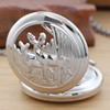 Tiong Silvery Hollowed Out Double Deer Quartz Men's Pocket Watch,Luminous