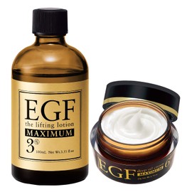 EGF Maximum 2-Piece Set, Lotion, 3.4 fl oz (100 ml) + Cream, 0.7 oz (20 g) Made in Japan, High Concentration, Aging Care, Made in Japan, Moisturizing, High Moisturization, For Age Skin, Line Use