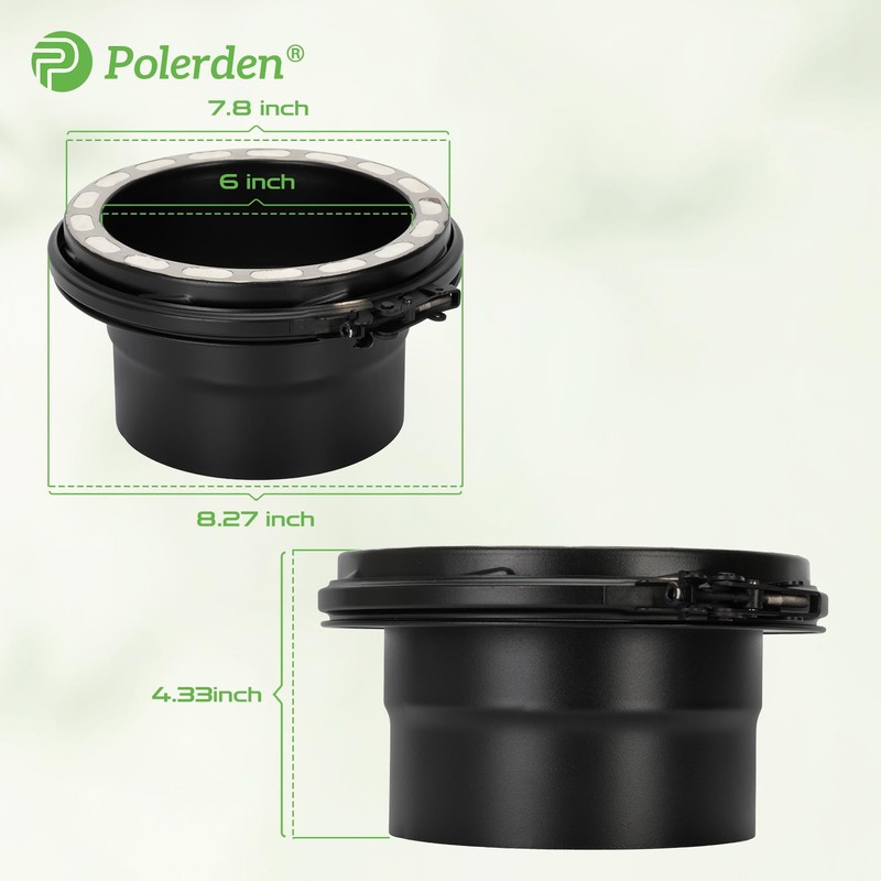 Chimney Pipe Stove Adaptor for All 6" Diameter Double Wall