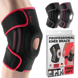 DR. BRACE ELITE Knee Brace with Side Stabilizers and Patella Gel Pads - Maximum Support for Men and Women - Color: Sunrise, Size: Medium