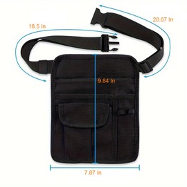 Senvitate Restaurant Waiter Waist Money Pouch, Waitress Accessories Bag, Serving Apron Waist Apron with Adjustable Belt and 5 Pockets for Restaurant,Hotel,Bar