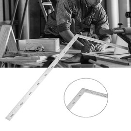 Oumefar L-Shaped Framing Square Stainless Steel 90 Degree Right Angle Square Ruler Carpenter’s Square Metal Ruler Measurement Square Tool(500mm*250mm)