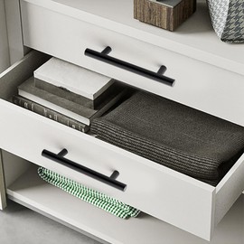 INMOZATA 15Pack Cabinet Handles, 128mm Hole Centre Black Kitchen Door Handles