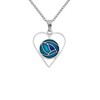 Rennie Mackintosh Style `Enamelled Heart Shaped Pendant Necklace On 16