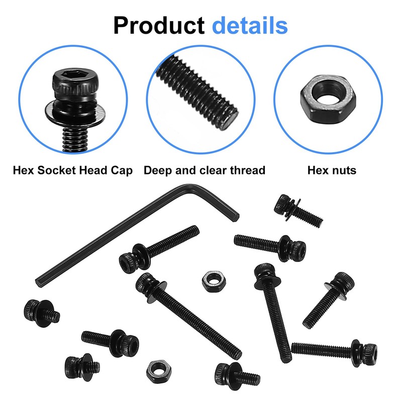 480 Pcs M3 Screws Bolts and Nuts Set, Hex Socket