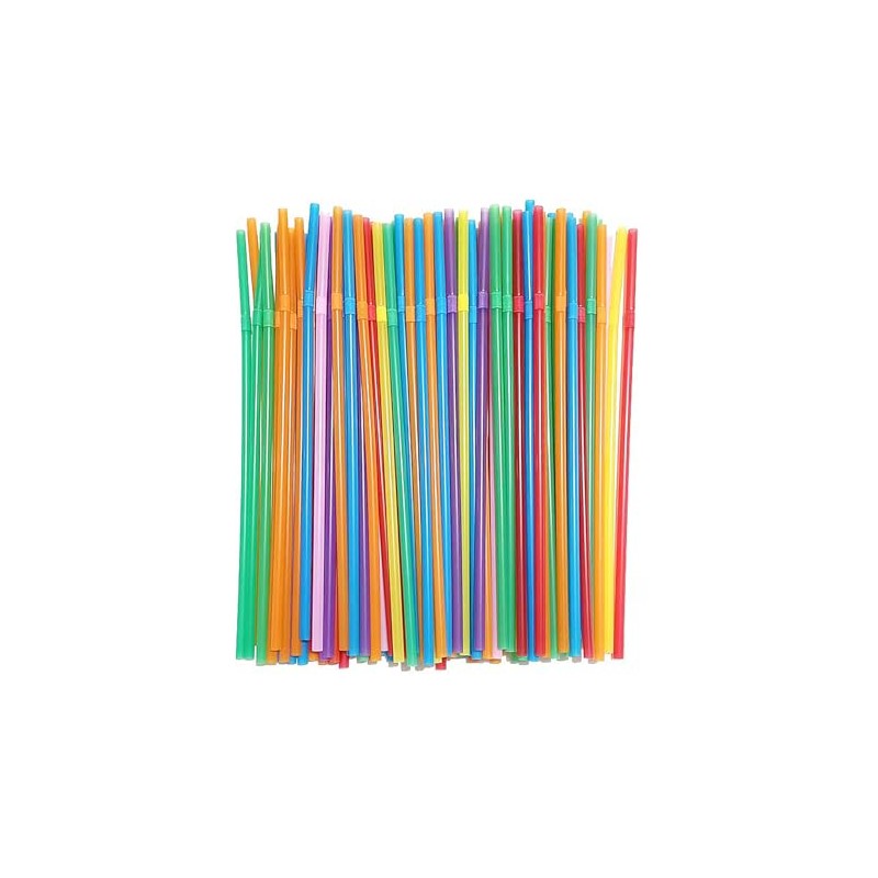 Pack of 100 Reusable Bendable Straws