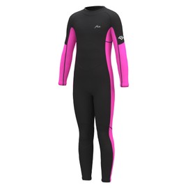 Hevto Kids Wetsuit for Girls Toddler Size 10 Year Child Youth 3/2mm Neoprene Wet Suit Full Thermal Swimsuit Swimming in Cold Water (K1-Pink, 10)