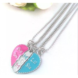 unknown Mother Daughter Necklace Gift set - 3PCS Mom ,Big Sis, Lil Sis.