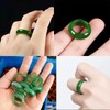 GIGB PBDK Natural Green Crystal Ring for Woman Man,Good Luck