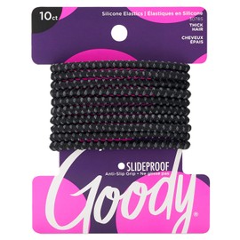 Goody Slide Proof Stayput Black Elastics, 4 mm 10 Count #30785 by Goody