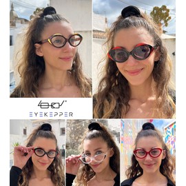 Eyekepper 10 Pack Oval Reading Glasses for Women(8 Pairs Reading Glasses & 2 Pairs Reading Sunglasses) Ladies Readers +2.75