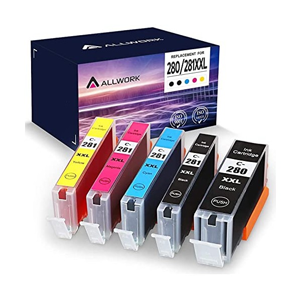 Allwork PGI280XXL CLI281XXL Compatible Ink Cartridges Replacement for Canon 280
