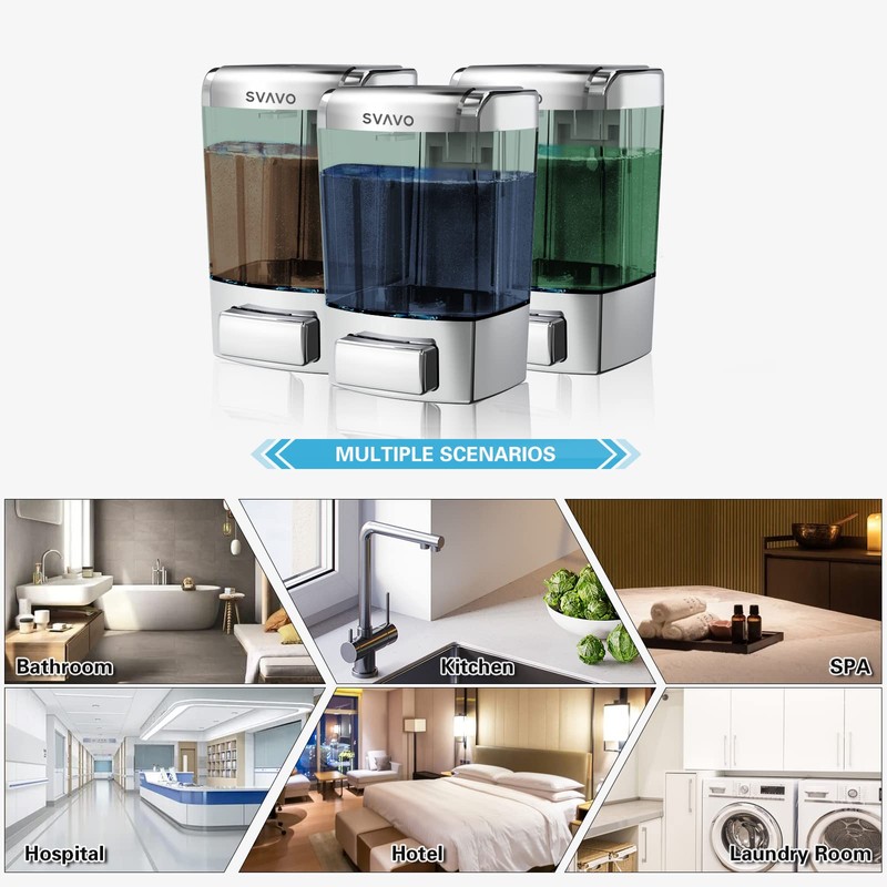 SVAVO Wall Mounted Soap Dispenser Kitchen Bathroom Manual Soap Dispenser