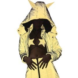 Caviotess Women's Metallic Holographic Star Bra Crop Top Lace Up Halter Bralette Bandeau Camisole