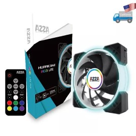AZZA Hurricane RGB LED Gaming PC Case Cooling Fan 120mm with RF Remote Control