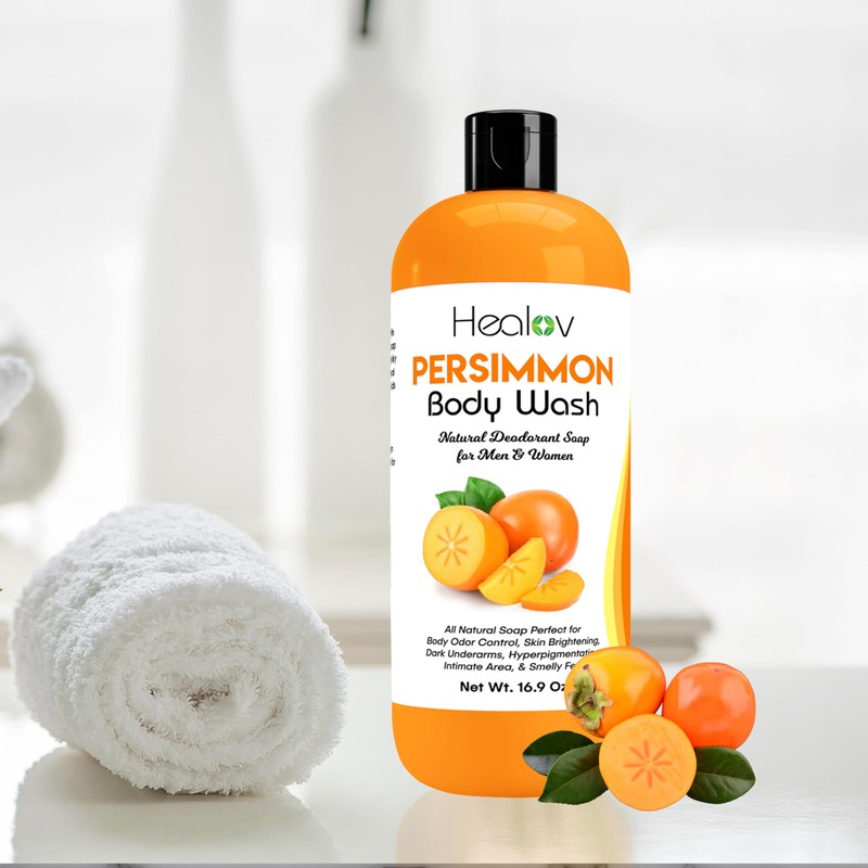 Healov Persimmon Body Wash for Body Odor Control – Purifying