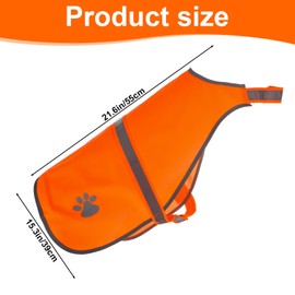Ptwola Reflective Dog Vest High Visibility Orange Safety Pet Vest Adjustable Fluorescent Dog Jacket Dog Walking Gear Protect Your Best Puppy Friend for Medium Large Dogs Outdoor Activities