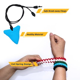 Sensory Chew Necklaces for Boys Girls, 15 Pack Stretchy Chewy Necklace Coil Bracelets for Kids with Autism Anxiety ADHD SPD, Sensory Chew Toys Reduce Chewing Biting Fidgeting for Adult Chewer