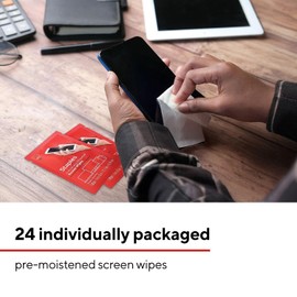 Staples TECH Individually Wrapped Screen Wipes, 24/Pack (ST63057)