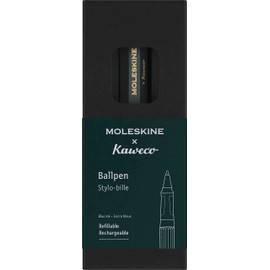 Moleskine Kaweco Ballpoint Pen, Refillable Pen Made of ABS Plastic for Writer, Note Maker, 1.0mm Refill with Blue Ink, Green