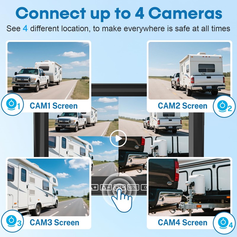 7-Inch Wireless Backup Camera for RV Trailer - HD 1080P