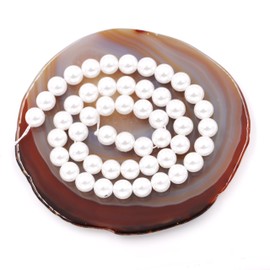 Fukugems Stimulierte Perle für Schmuckherstellung, 2-Stränge Glasperle für Armband Halskette Herstellung white 4mm