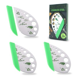 Pack of 3 Stainless Steel Herb Cutter Wire Stripper 9 Holes Kitchen Leaf Herb Stripper 2 in 1 Design Herb Stripper Tool Herb Leaf Stripping Tool Metal Herb Pealer Remover