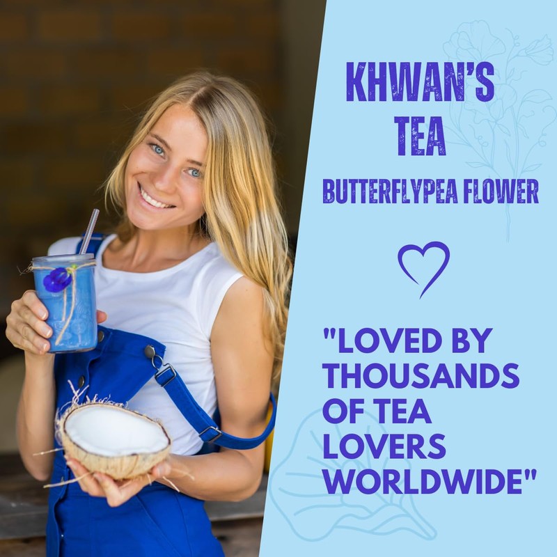 KHWAN’S TEA Butterfly Pea Flower - Premium Dried Blue Butterfly