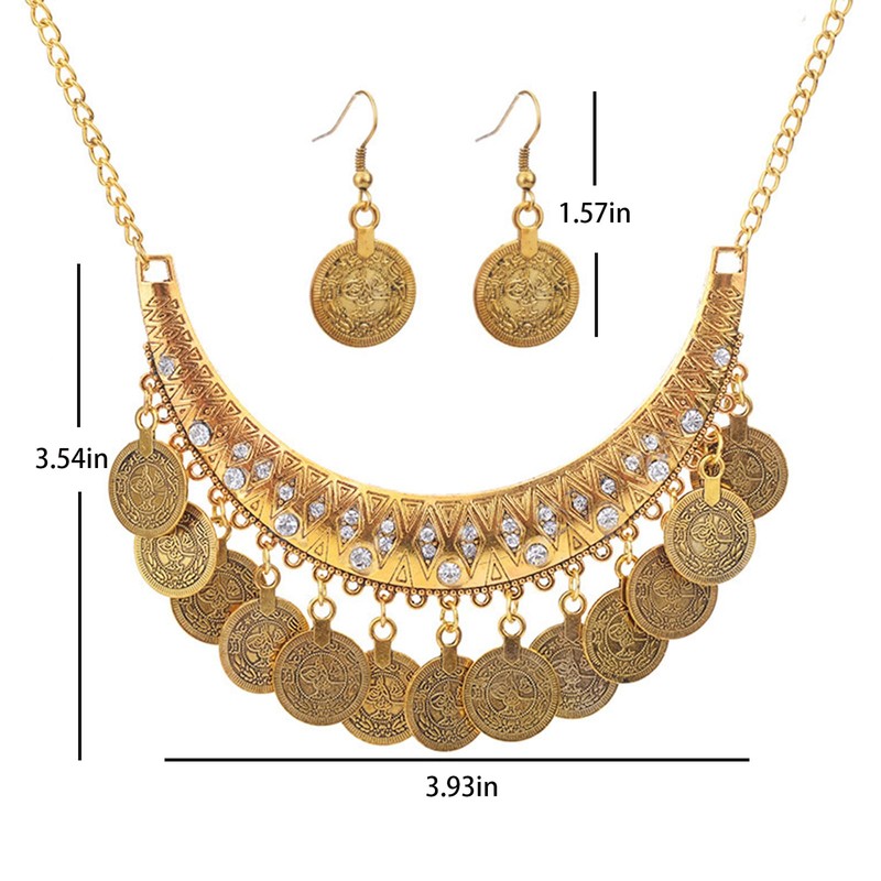 Taichell Gypsy Costume Accessories Ethnic Gypsy Bib Chunky Festival Statement