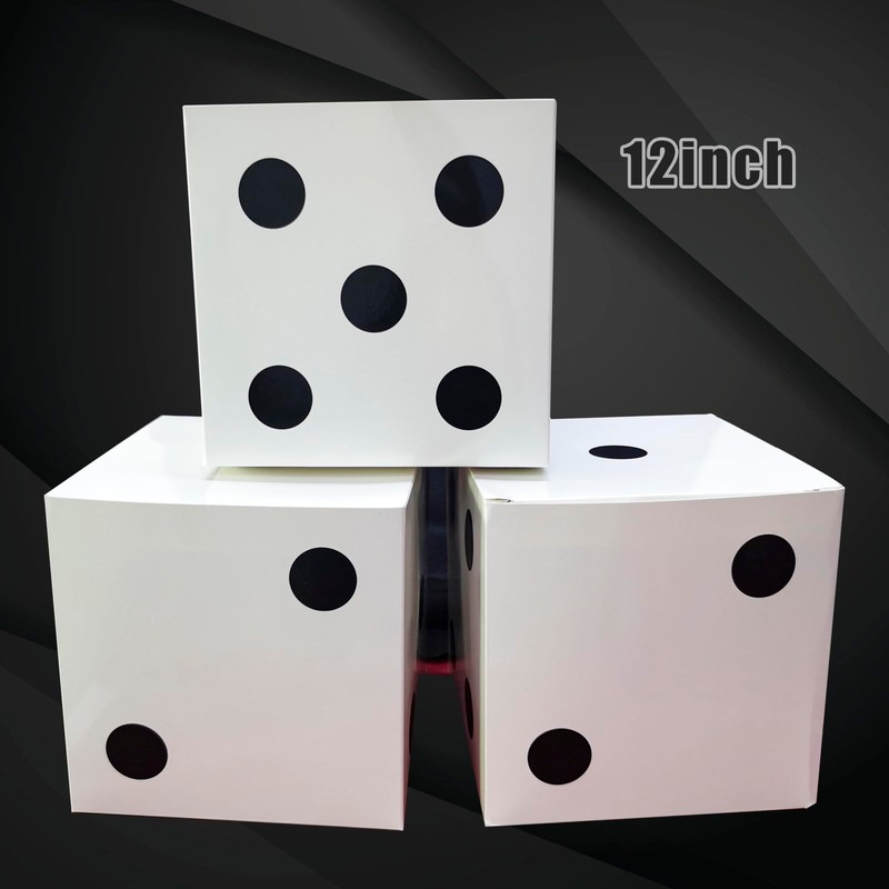 6Pcs White Dice Favor Boxes 12 x 12 x 12