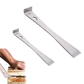2 Pcs Stainless Steel Pry Bar Scraper, 6“/10” Flat Pry Bar Combo Set, Compact Design Multi-Purpose Tool, Nail Driver Woodworking Tool Pry Tool