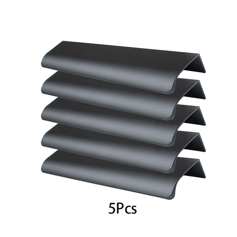 MOVKZACV Black Drawer Pulls, Finger Edge Pull Concealed Handle,Modern Style