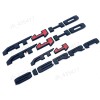 GMC Matte Black RED AT4 HD Emblems Sierra Letters Kit