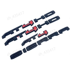 GMC Matte Black RED AT4 HD Emblems Sierra Letters Kit Fit GMC Sierra 2500 HD 3500 HD