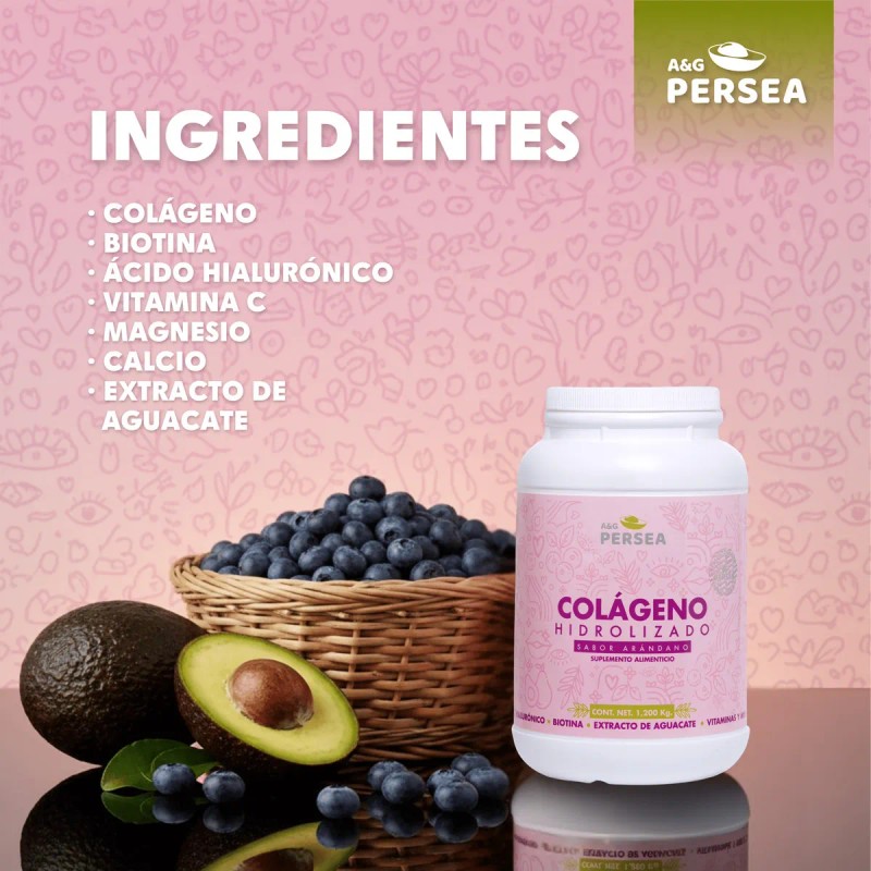 A&g Persea Pack 4 Colágeno Hidrolizado 1.2 Kg-2 Detox Sabor