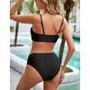 WODECASA Women's High Waist Bikini Twist Front Two Piece Swimsuits