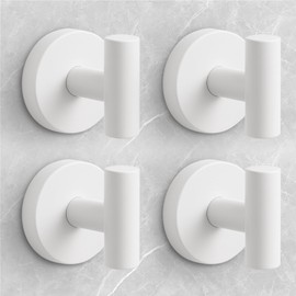 WingWider Shower Hooks for Inside Shower,No-Drill Removable&Reusable Towel Hooks for Bathroom,Heavy Duty Suction Cup Hooks for Glass Window,4 Packs(White)