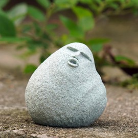 Daisylily Cute Stone Primitive Man Figurine: Funny Stoneman Statue for Outdoor Decor, Carving Face Garden Home Decoration Fish Tank Ornament - Stone Man C