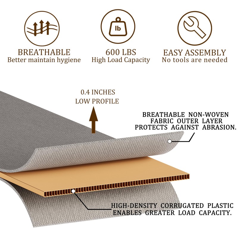 HUEIIS Bunkie Board Queen Size(56 * 78") 10MM, Heavy Duty